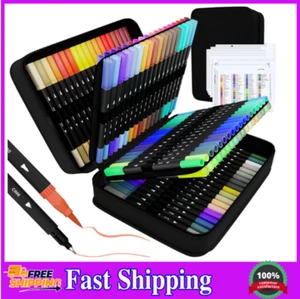 110 Artist Coloring Marker Set Tip Pens Art Supplier, Brush Fineliner For Adult - Picture 1 of 8