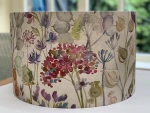 Floral Lamp Shade Voyage Hedgerow Fabric Country Seedheads Alliums Pink Purple - Picture 1 of 8