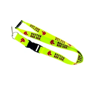 Boston Red Sox ID Lanyard Keychain Lime Green Color Variation MLB Licensed New - Picture 1 of 9