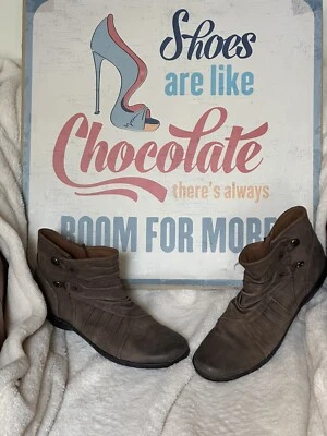 Rockport Cobb Hill Penfield Botín Acanalado Cremallera Lateral Cuero Piedra Mujeres 10 N EXC Foto 1 de 4