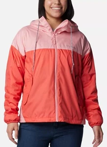 $100 Columbia Omni-Shade Women Sz S Water Resistant Windbreaker Hood Jacket Pink - Picture 1 of 9