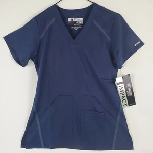 Grey's Anatomy Scrubs Impact Women's 3 Pockets Cross Over V-Neck Top Sz X Small - Picture 1 of 9