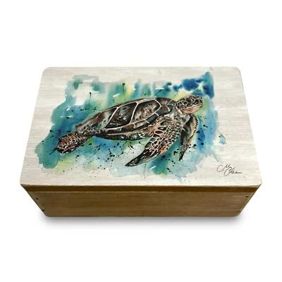 Wooden Turtle Keepsake Box | Jewelry, Trinket, & Memory Storage | Gift for All - Image 1 of 4