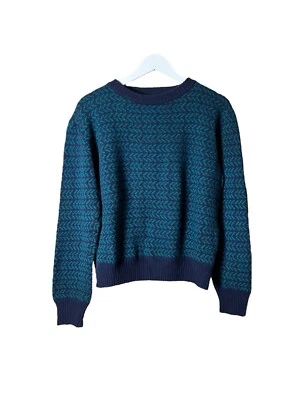 Suéter Pullover Vintage Preswick & Moore Escocia Mediano Lana Estampado Geométrico Foto 1 de 4