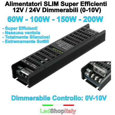 Alimentatori Trasformatori 12V/24V dimmerabili 0-10v Silenziosi (no ventole) - Immagine 1 di 3