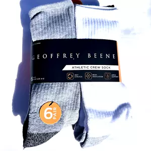 Geoffrey Beene Calze Atletiche Equipaggio Uomo 6 Paia 6-12 Supporto Arco Ammortizzato - Foto 1 di 9