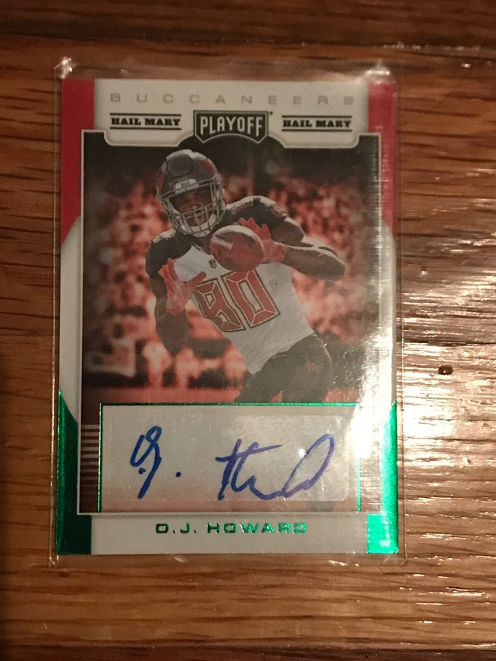 2017 O.J. Howard Panini Playoff ROOKIE HAIL MARY AUTO CARD # RPS-OJ GREEN FOIL - Image 1 of 1