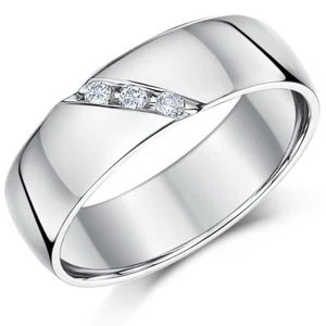 Palladium Diamond Wedding Ring Band Solid Palladium 950 High Polished 6mm Ring - Picture 1 of 2