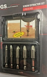Juego de extractor de tornillo dañado kit removedor fácil de sacar cinco bits velocidad salida HSS - Imagen 1 de 5