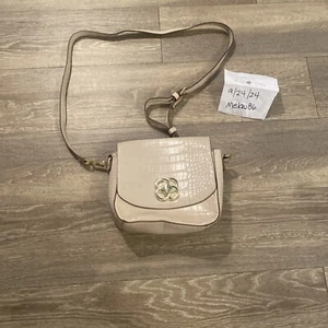 Kate Landry Shoulder Bag Purse Bone Color Gold Detail GUC - Picture 1 of 12