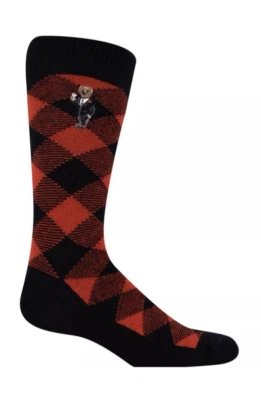 Polo Ralph Lauren Cashmere Bear Martini Socks Men's Size 6-13 (1-Pair) NEW $36 - Image 1 of 4