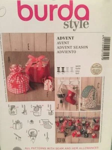 Burda Sewing Pattern 7157 Advent Christmas Season Stocking Bag Box Uncut - Picture 1 of 3