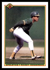 1990 Bowman 457 Rickey Henderson Oakland Athletics