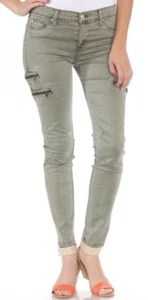Hudson Mystic Super Skinny Crop Distressed Army Green Jeans 27 - Picture 1 of 3