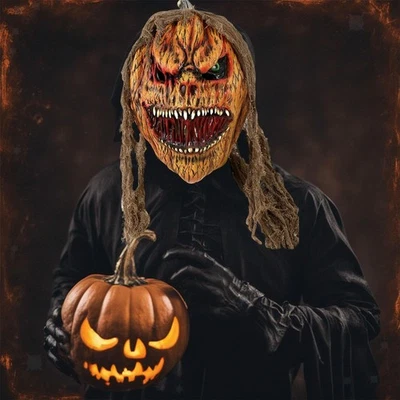 Halloween Kürbis Gesicht Kopf Maske Kopfschmuck Weihnachten Scary Cosplay - Bild 1 von 4