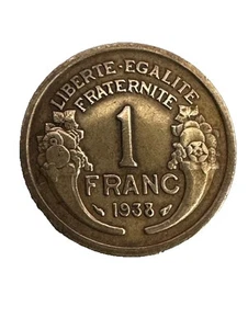 Münze Frankreich 1 Franc poliert 1938 - Bild 1 von 2
