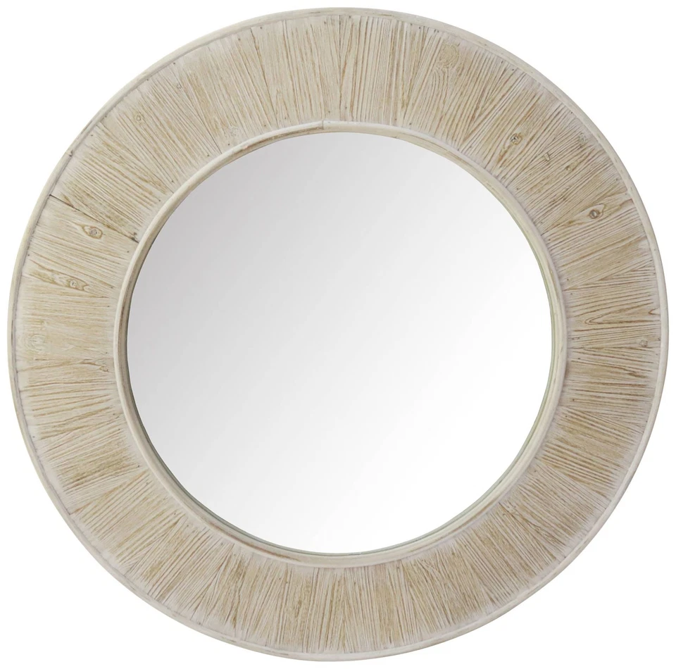 Briar Light Washed Brown and Gray 35 1/4" Round Wall Mirror - Image 1 of 1