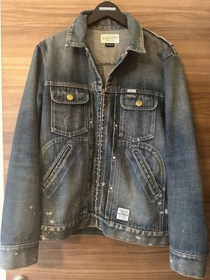 Chaqueta Vaquera Vecindario G Jean Azul Oscuro Cremallera Frontal Usada Foto 1 de 4