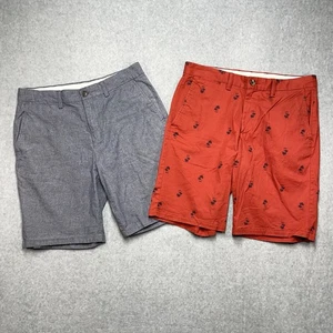 Menge 2 Old Navy Ultimate Slim integrierte Flex Shorts Herren Größe 32 Reißverschluss Knopf - Bild 1 von 19