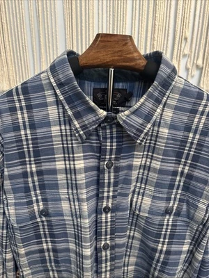 RRL RALPH LAUREN XXL Plaid Long Sleeve Mens Blue/White Vtg Double RL Workwear - Image 1 of 4