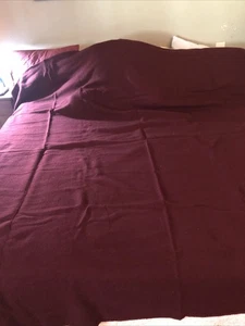 Manta Vintage Ralph Lauren Cuadros 100% Lana 108 x 90 Hecha en EE. UU. Borgoña - Imagen 1 de 4