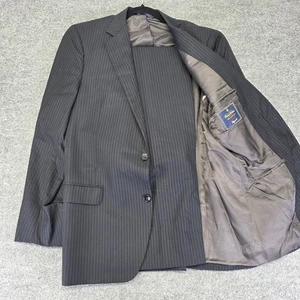 Brooks Brothers 1818 Fitzgerald Saxxon USA Gray Pinstripe Two Button Suit 40L  - Picture 1 of 11