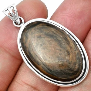 Natural Hypersthene - Canada 925 Sterling Silver Pendant Jewelry P-1050 - Picture 1 of 5