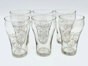 Vtg 1977 Enjoy Coca-Cola Coke 75th Anniversary Harrisburg 5" 12oz Bell Glass 6pc - Picture 1 of 7