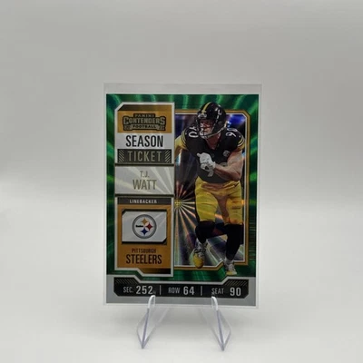 T.J. Watt #48 2023 Green Pulsar-  Panini Contenders Optic- Season Ticket - Image 1 of 2