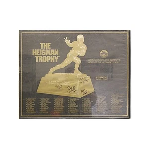  Heisman Trophy Winners Quad-Signed Poster (George, Davis, Frazier & Wuerfell) - Picture 1 of 1