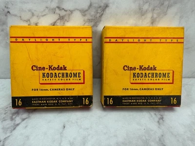 2 rollos de película vintage Cine-KODAK KKODACHROME #365 16 mm 100 ft. Exp 1953 precintado Foto 1 de 4