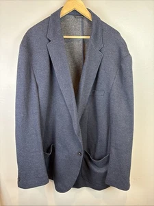 Robert Barakett Houndstooth Blazer Men's SZ 56 R Blue Cotton Blend - Picture 1 of 11