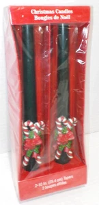 Vintage American Greeting 10" Tapers Candy Canes Christmas Candles Set of 2 *NIB - Picture 1 of 11