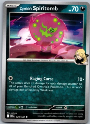 Cynthia's Spiritomb Uncommon SV10: Destined Rivals 129/182 NM - Image 1 of 2