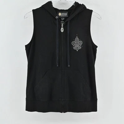 Sudadera con capucha Christine Alexander de colección con estrás para mujer talla M flor de lis sin mangas Foto 1 de 4