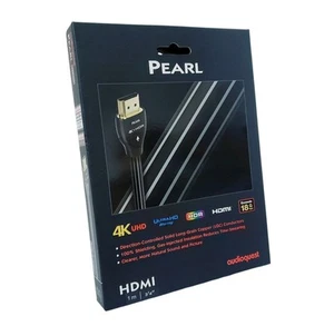 AudioQuest Pearl 3 Fuß 4 Zoll 4K Ultra HD In-Wand HDMI Kabel Schwarz/Weiß Neu - Bild 1 von 7