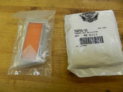 Reflectores Harley-Davidson enmarcados rojos 59255-91 y ámbar enmarcados 59254-91 OEM/NOS Foto 1 de 2
