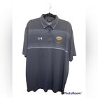 Umbc Soccer Ua Gray Striped Short Sleeve Polo Shirt. Xl