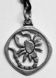 Zodiac Pendant - Scorpio (10/24 - 11/22) oval scorpion cutout - Picture 1 of 1