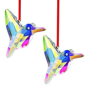 Set of 2,3" Crystal Sun Catcher Prisms, AB Colored Hummingbird Hanging Suncat... - Picture 1 of 8