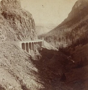  1901 Golden Gate Canyon Yellowstone Underwood antike Stereoview-Karte Wyoming - Bild 1 von 3