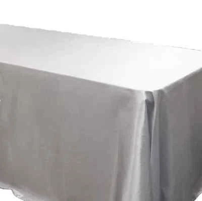 6 pack 90x132" Rectangular Satin Tablecloth Wedding Party Catering - Image 1 of 4