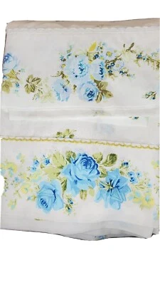 SEARS RAMO FRANCÉS AZUL VERDE CON SÁBANA BORDE ENCAJE 87X97 Y FUNDA DE ALMOHADA QUEEN Foto 1 de 4