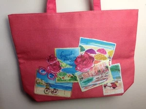 LANCOME Beach Bag Canvas Tote Pink ~ Brand New - Picture 1 of 1