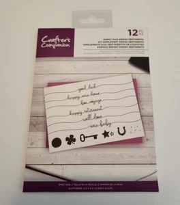 Simply Said Swash Sentiment Stamps Clear Acrylic Stamps 12pc Crafters Companion - Picture 1 of 5