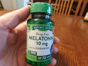 NATURE'S TRUTH, DRUG FREE MELATONIN + L-THEANINE, 72 TABS, 09-2025 - Picture 1 of 4