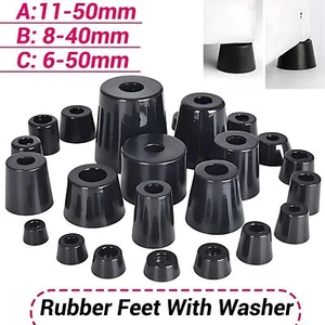 Black Rubber Feet Shock Absorber For Chair Speaker Cabinet Flight Case Amplifier - Picture 1 of 11