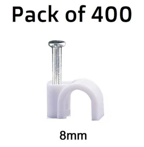 PACK 400 pinces à câble 8 mm montage mural RG6 coaxial Cat6 Cat5e pinces à ongles sangles - Photo 1/10