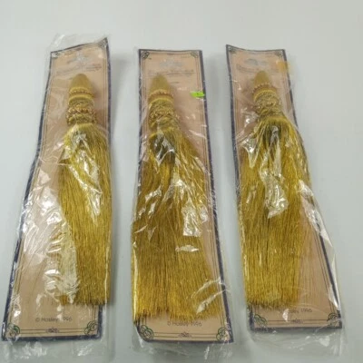 Vintage 1996 HOSLEY ELEGANCE COLLECTION 8" Borla Dorada Navidad Juego De 3 Foto 1 de 4