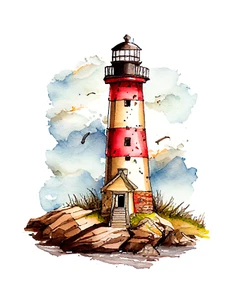 Autoaufkleber Sticker Leuchtturm Aufkleber  9X9 cm - Picture 1 of 10